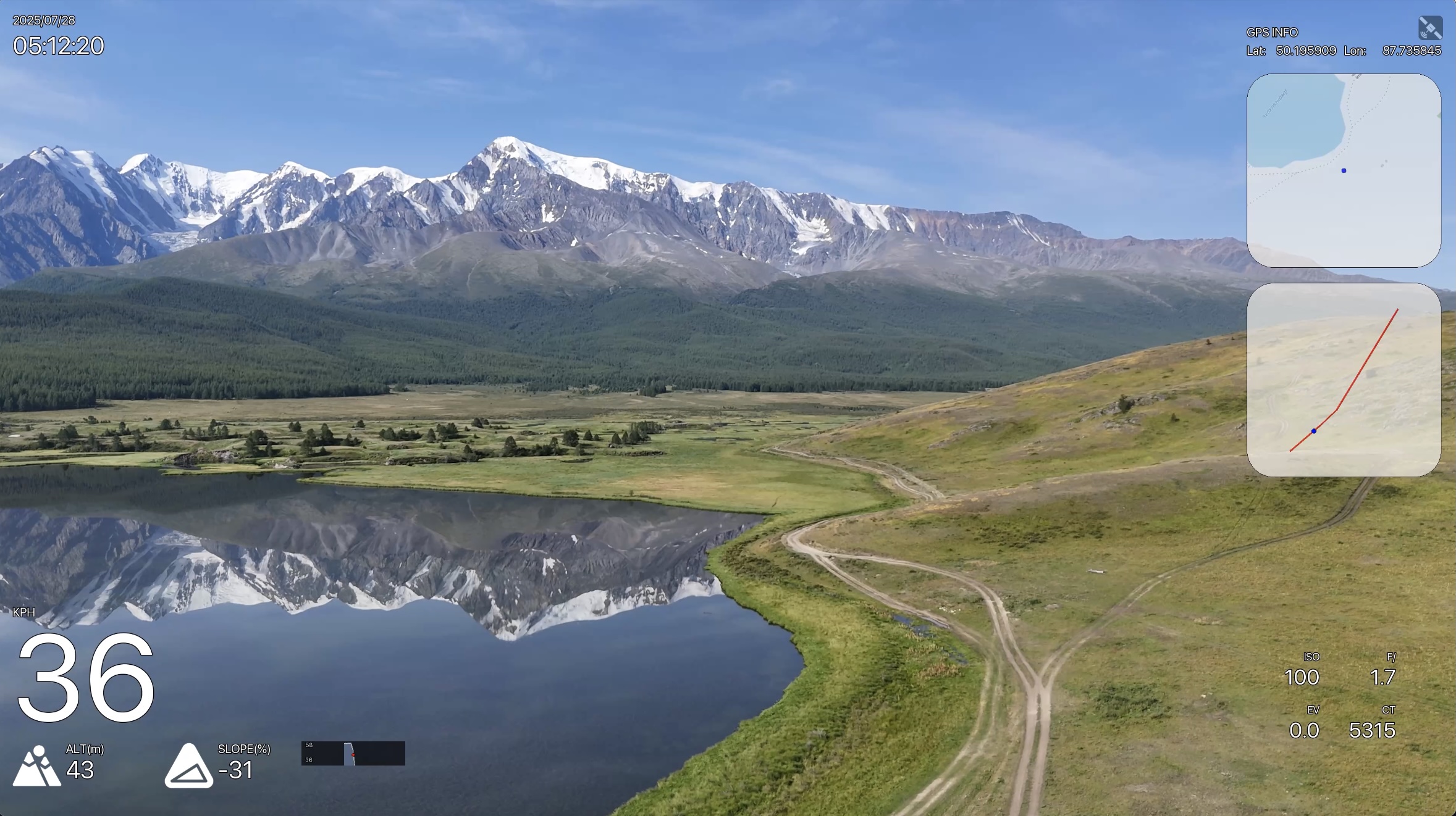 Video with telemetry overlay result